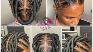 braids hair style Medium triangle box braids with curly ends