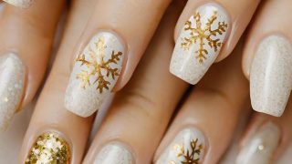 christmas nail art idea Nails glitter idea coffin stayglam festive nagels society19 christmasphere