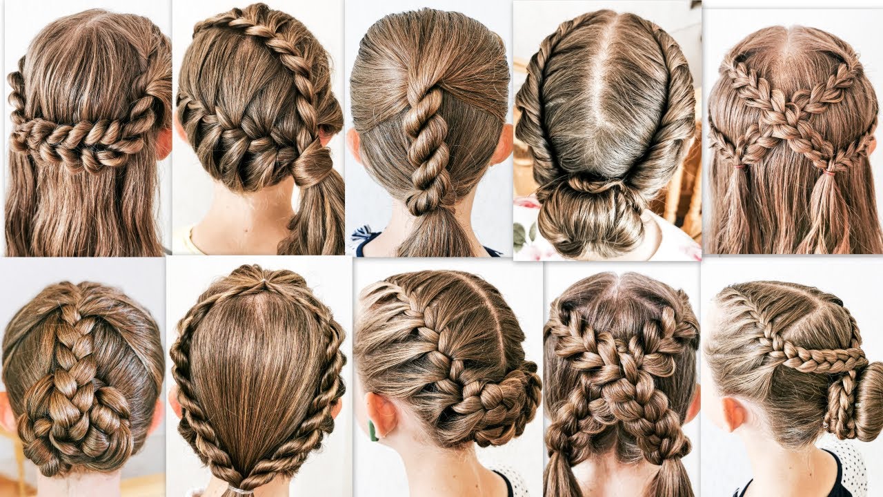 10 SIMPLE and BEAUTIFUL hairstyles for every day! Easy braided