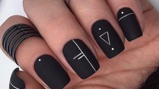 black design nail Nail art #4589
