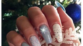 nails design for xmas Nails glitter rhinestones bling snowflake manicure festive curious pedicure webstaqram