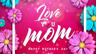 happy mom day Happy mothers day greeting card design with flower and best mom ever