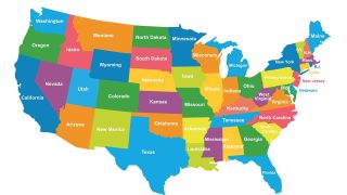 americas map states Political map of the americas with names stock vector