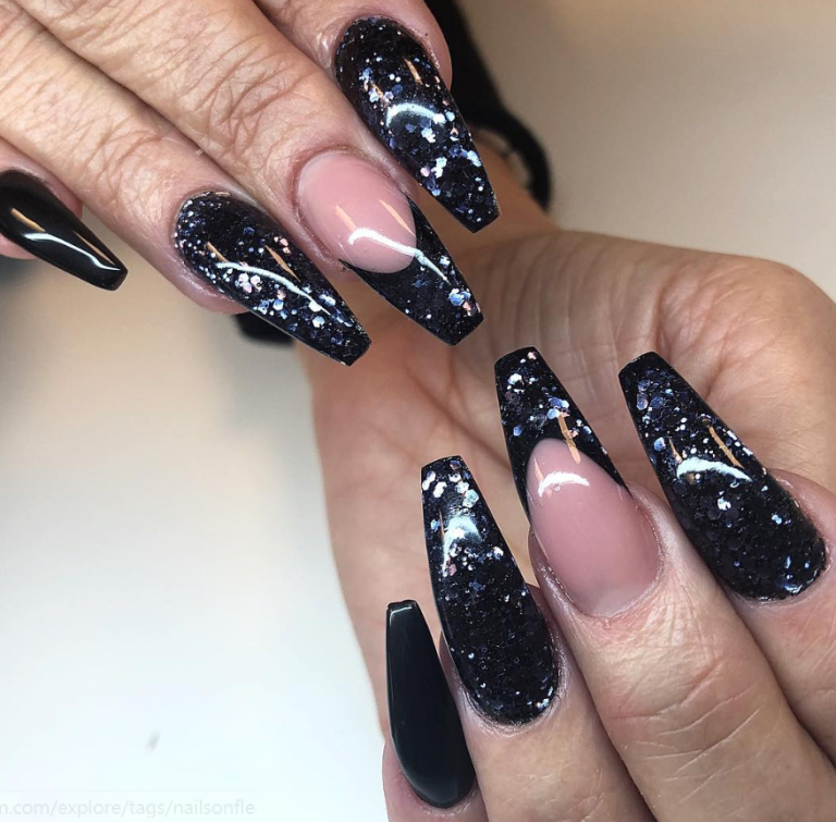 30 Incredible Acrylic Black Nail Art Designs Ideas For Long Nails